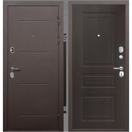 Металическая входная дверь Гарда Толстяк медный антик - венге Металическая входная дверь Гарда Толстяк медный антик - венге