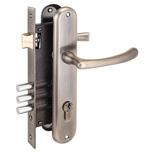 Дверная ручка с врезным замком 0221 (Аллюр) Дверная ручка с врезным замком 0221 (Аллюр)