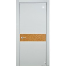 Межкомнатная дверь Шпон Porte Vista Фьюжн RAL 9010 + вставка Корень, эмаль