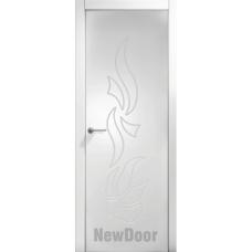 Межкомнатная дверь МДФ НьюДор 22 ПГ (белая), эмаль